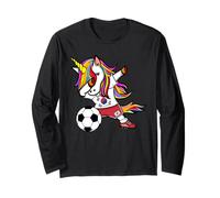 Dabbing Unicorn Corea del Sud Calcio Bandiera Coreana Maglia a Manica