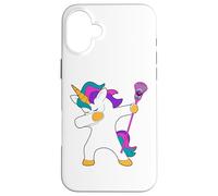 Dabbing Unicorn Lacrosse LAX maglietta divertente regalo Custodia per iPhone 16 Plus