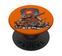 Dabbing Volcano Geography Volcanologist Scary Dinosaur PopSockets PopGrip Adesivo