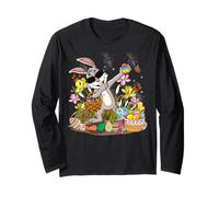 Dabbing with my Bunnies Happy Easter Rabbit Dabbing Pasqua Maglia a Manica