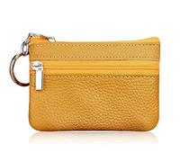 Dabbixx - Borsellino unisex, in similpelle, con cerniere e anello portachiavi, colore: giallo