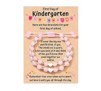 Dabem Regali per il primo giorno dell'asilo/scuola, braccialetti coordinati con cuore in pietra naturale per madre figlia, mamma e me, regalo per il rientro a scuola, per ragazze e adolescenti,