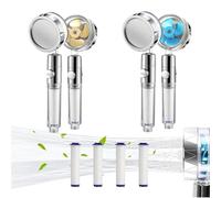 Dabeto Soffione doccia a risparmio energetico, soffione doccia con filtro, doccetta girevole a 360°, soffione doccia con funzione di arresto, soffione doccia contro il calcare, protegge pelle e
