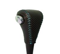 Dabhuoc Copri Pomello Del Cambio In Pelle Per Auto Per Accord 2003-2005 Settima Generazione Copri Leva Del Cambio Maniglia Cambio(Black blue with holes)