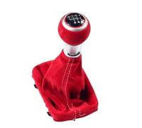 Dabhuoc Pomello Del Cambio A 5/6 Velocità Nero E Rosso Con Cuffia In Pelle Scamosciata Per A3 S3 2001 2002 2003 Maniglia Cambio(Red,6 Speed)