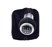 Dabhuoc Pomello Del Cambio A 5/6 Velocità Nero E Rosso Con Cuffia In Pelle Scamosciata Per A3 S3 2001 2002 2003 Maniglia Cambio(Black,5 Speed)