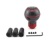 Dabhuoc Pomello Del Cambio Universale A 5 Velocità In Alluminio Per Auto Stile Legno Leva Del Cambio Con Effetto Carbonio Maniglia Cambio(Carbon fiber Red)