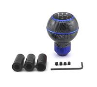 Dabhuoc Pomello Del Cambio Universale A 5 Velocità In Alluminio Per Auto Stile Legno Leva Del Cambio Con Effetto Carbonio Maniglia Cambio(Carbon fiber Blue)