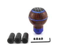 Dabhuoc Pomello Del Cambio Universale A 5 Velocità In Alluminio Per Auto Stile Legno Leva Del Cambio Con Effetto Carbonio Maniglia Cambio(Wood grain Blue)