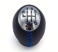 Dabhuoc Testa Della Leva Del Cambio Manuale In Pelle PU Da 5/6 Marce Accessori Adatti Per La Leva Del Cambio Dell'auto Per Renault Megane Maniglia Cambio(Blue,6 Speed)