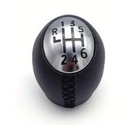 Dabhuoc Testa Della Leva Del Cambio Manuale In Pelle PU Da 5/6 Marce Accessori Adatti Per La Leva Del Cambio Dell'auto Per Renault Megane Maniglia Cambio(Black,6 Speed)