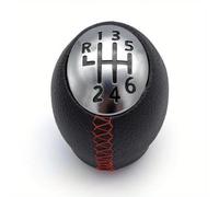 Dabhuoc Testa Della Leva Del Cambio Manuale In Pelle PU Da 5/6 Marce Accessori Adatti Per La Leva Del Cambio Dell'auto Per Renault Megane Maniglia Cambio(Red,6 Speed)