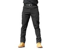 DabinFa Flexcamo - Pantaloni Tattici Impermeabili, Pantaloni Tattici Texwix, Pantaloni Cargo Flex Camouflage per Gli Uomini (A Black,M)