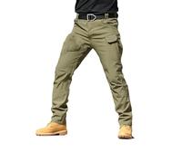 DabinFa Flexcamo - Pantaloni Tattici Impermeabili, Pantaloni Tattici Texwix, Pantaloni Cargo Flex Camouflage per Gli Uomini (B Green,L)