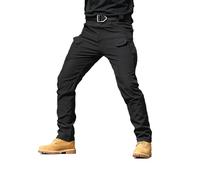 DabinFa Flexcamo - Pantaloni Tattici Impermeabili, Pantaloni Tattici Texwix, Pantaloni Cargo Flex Camouflage per Gli Uomini (B Black,M)