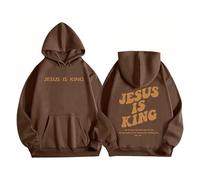 DabinFa Jesus Sweatshirt,Jesus Loves You Hoodie,Christian Faith Sweatshirts Gift for Men WomenJesus Hoodies (Coffee,XL)