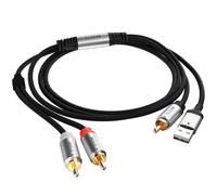 DAC 192 kHz unidirezionale S/PDIF coassiale RCA maschio a 2 RCA maschio cavo convertitore audio 3,5 m, adattatore da digitale ad analogico alimentazione USB, stereo Hi-Fi per TV, altoparlanti Blu-Ray