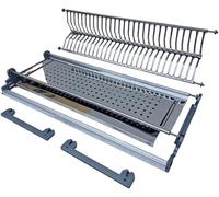 DACAN PROTECTION Scolapiatti a Molla in Acciaio Inox con Supporto Vasca e Telaio Griglia Portapiatti - Design Salvaspazio e Facile da Installare per la tua Cucina - 86 cm per pensile da 90 cm