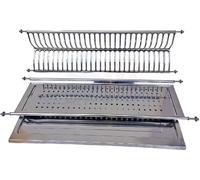 DACAN PROTECTION Scolapiatti In Acciaio Inox Da Incasso Con Vaschetta Raccogligocce Montaggio Regolabile con Agganci a Molla VARIE MISURE 86 76 66 56 cm MADE IN ITALY (86 cm)