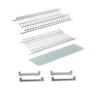 DACAN PROTECTION Scolapiatti per pensile da incasso in Cromo Protetto cm 86 - alta qualità - kit completo di sostituzione - raccogligocce pensili cucina - antiruggine - PRODOTTO MADE IN ITALY