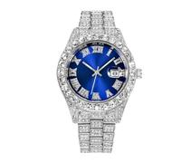 Dacdyi Donne Uomini di Lusso All'ingrosso Guarda Moda Diamante Quarzo Bracciale Orologi, Blu