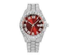Dacdyi Donne Uomini di Lusso All'ingrosso Guarda Moda Diamante Quarzo Bracciale Orologi, Rosso
