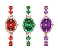 Dacdyi Orologi da polso da donna e ragazza, 3 pezzi all'ingrosso, elegante, con quadrante ovale, analogico, al quarzo, multicolore, moderno