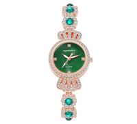 Dacdyi Orologio da polso analogico al quarzo da donna con corona rotonda e quadrante verde, Verde, Elegante