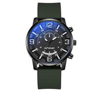 Dacdyi Orologio da uomo alla moda con cinturino in silicone, quadrante grande, analogico, comodo e durevole, per l'uso quotidiano, Cinturino verde