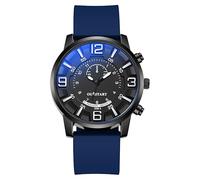 Dacdyi Orologio da uomo alla moda con cinturino in silicone, quadrante grande, analogico, comodo e durevole, per l'uso quotidiano, Cinturino blu