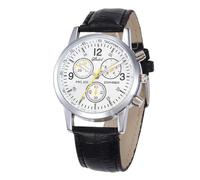 Dacdyi Uomini e Donne All'ingrosso Orologi Elegante Casual In Pelle Quarzo Orologio Da Polso Quadrante Rotondo, bianco