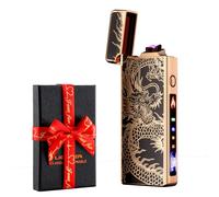 Dachance Accendino elettrico personalizzato regalo antivento ricaricabile USB doppio arco per campeggio regalo di San Valentino