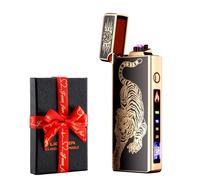 Dachance Accendino Elettrico USB Plasma Ricaricabile Antivento & Senza Fiamma - Dual Arco con Indicatore della Batteria per Tigre