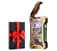 Dachance Electric Lighter for Men Dad Him Digital Counter Bettary Display Windproof Flameless Plasma USB Rechargeable Arc Birthday Gifts for Men, Boyfriend, Husband (drago)