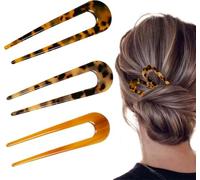 DACHAO Forchetta per capelli, 4 bastoncini per capelli tipo P, forcina per capelli da donna, a forma di U, fermaglio per capelli da donna
