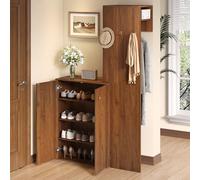 DACHETOU Set di appendiabiti 115 x 38,5 x 191,5 cm, con spazio di archiviazione, guardaroba compatto, scarpiera, appendiabiti da corridoio, con ganci appendiabiti (Non è un prodotto one-piece