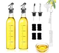 Dachiy 2pcs Oliera Salvagoccia 500ml, Dispenser Dosatore Olio D'oliva E Aceto Con Beccuccio, Bottiglia Per Olio Dosatore Olio Mantiene L'olio Fresco Più A Lungo Per La Cucina Di Casa