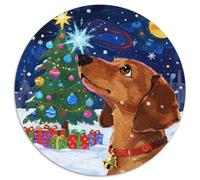 Dachshund 1000 Pezzi Di Puzzle Rotondo Creativo Christmas for Pet Dogs Giocattolo Difficile E Impossibile Per Famiglia 1000pcs (67.5x67.5cm)