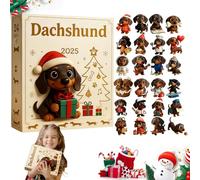 Dachshund Advent Calendar 2025,christmas Ornaments Countdown Calendar,24 Day Dog Ornaments Christmas Countdown Calendar,2D Cute Animal Christmas Tree Decorations for Puppy Lovers-A