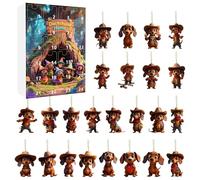 Dachshund Advent Calendars 2025, 24 Days Christmas Countdown Advent Calendars with 2D Acrylic Dog Pendant for Kids Adults