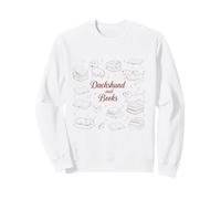 Dachshund Books Doodle Drawing - Simpatico Amante dei Libri Letti Felpa