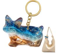 Dachshund Car Accessories, Sea Inspired Dog Charm, 2.36 x 1.57 Inches, Stylish Pendant Keychain, Lightweight Decorative Design, Perfect for Purse Backpack Handbag, School Gym Travel Everyday Use