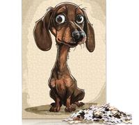 Dachshund Caricature Jigsaw Puzzle Impossible 1000Pcs Decorazione Per La Casa. Rilassamento E Intelligence Per Adulti E Ragazzi Da 14 Anni 1000pcs (40x28cm)