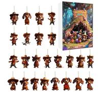 Dachshund Christmas Calendar Advent, 2D Acrylic Dog Charm For Vacation Christmas, 24 Days Dachshund Ornaments Countdown Calendar 2025, Tree Window Wall Door Car Rearview Mirror Backpack Decor