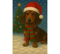 Dachshund Christmas Notebook: Festive 5.5” x 8.5” Journal for Dog Lovers