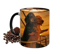 Dachshund Coffee Mug - 3.15 Inches Ceramic Tea Cup | Coppia Dog Drinkware - Romantic Gift For Him Her Birthday Valentine's Day Wedding Home Office Use Drink Water Tea Milk Juice Valentines School