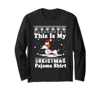 Dachshund Dog Funny Xmas This Is My Christmas Pajama Maglia a Manica