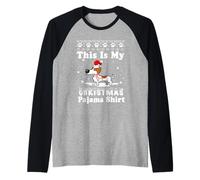 Dachshund Dog Funny Xmas This Is My Christmas Pajama Maglia con Maniche Raglan