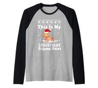 Dachshund Dog Funny Xmas This Is My Christmas Pajama Maglia con Maniche Raglan