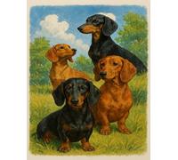 Dachshund Friends (8.5 x 11 in): Watercolor Dog Notebook Cute Journal for Notes, Writing, Planning & Dog Lovers